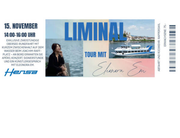 Ticket für zweistündige Obersee-Rundfahrt mit Konzert und ein Künstlergespräch mit Eleonora Em.
